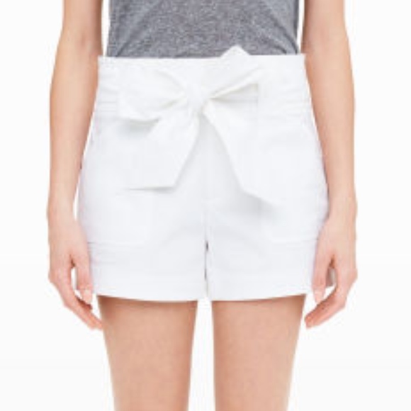 white tie waist shorts